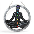 Büro Ev Ofis Dekoru için Polyester Yapım Duvara Asmalı 7 Chakra Yoga Panosu