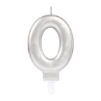 Büro Ev Ofis Dekoru için Silver 0 Rakamı Mum