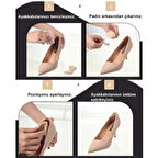 Büro Ev Ofis Personeli için 5MM Ten Renk Topuk Korur Esnek Pad Çifti