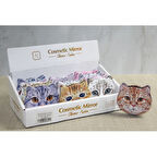 Büro Ev Ofis Personel Hediyesi için Taşlı Kedi Tasarımlı El Aynası