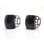 Büro Ev Ofis Hediyesi için Porselen Muşta Temalı Kupa Bardak