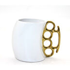 Büro Ev Ofis Hediyesi için Beyaz Porselen Muşta Temalı Kupa Bardak