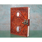 Büro Ev Ofis Hediyesi için Deri Taşlı Stil Defter