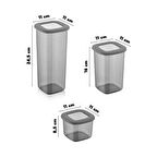 Büro Ev Ofis Mutfağı için 3BOY Erzak Saklama Kabı Seti