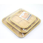 Büro Ev Ofis Atıştırma Keyfi için 3PARÇA Bambu Kahvaltı Meyve Çerez Tabağı Seti