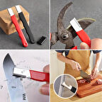 Büro Ev Ofis Mutfağı için Koruyucu Kapaklı Bileyici Makas Bıçak Bileme Aparatı