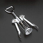 Büro Ev Ofis Mutfağı için 2 Fonksiyon Mantar Açıcı Paslanmaz Metal Krom Tirbuşon