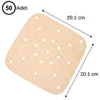 Büro Ev Ofis Mutfağı için 250ADET 20,1CM Kullan At Delikli Kare Sızdırmaz Fritözde Pişirme Kağıdı Seti