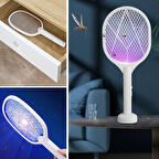 Büro Ev Ofis Yazlık için 5W Standlı Şarjlı Uv Mor Işıklı Sinek Kovucu İmha Edici Raket