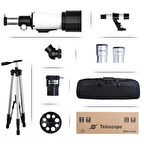 Büro Ev Ofis Yazlık Kamp Hediyesi için 400x70 15-150x Adaptörlü Refrakter Teleskop Seti