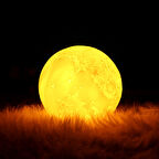 Büro Ev Ofis için 3D Ay Dekoratif Küre Gün Işığı Led Başucu Gece Lambası