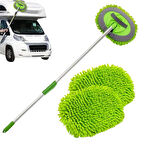 Büro Ev Ofis Arabası için Araç Temizliği Yedek Bezli Mikrofiber Oto Yıkama Mop Seti