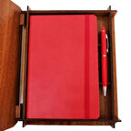 Büro Ev Ofis Hediyesi için Ahşap Kutulu Kalem Defter Seti