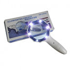 Büro Ev Ofis Okul Kamp için 4X 6LED Aydınlatma Işıklı Büyüteç Optik Lens El Büyüteci