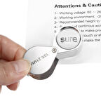 Büro Ev Ofis Kuyumcu Hediyesi için 10X Büyütür Çelik Katlanır Büyüteç Kutulu Prestij Cep Büyüteci