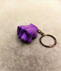 Büro Ev Ofis Hediyesi için Pastel Mor Sevimli Muzip Nah Espirili Anahtarlık