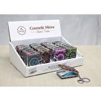 Büro Ev Ofis Hediyesi için Taşlı El Aynası Motif Anahtarlık