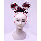 Büro Ev Ofis Etkinlik Gösteri Doğum Günü Kostüm Tacı için Kırmızı Happy Birthday Neon Taç