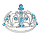 Büro Ev Ofis Etkinlik Gösteri Çocuk Kraliçe Kostüm Tacı için 16x14CM Elsa Mavi Taşlı Taç