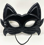 Büro Ev Ofis Gösteri Kedi Kostüm Maskesi için 19x15CM Siyah Kumaş İmal Eva Maske