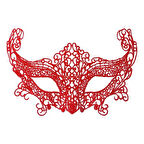 Büro Ev Ofis Gösteri Balo Kostümü için Kırmızı Dantel Örgü İşli Maske