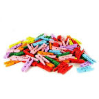 Büro Ev Ofis Etkinlik Partisi için 100ADET Renkli Mini Ahşap Mandal Seti