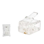 Büro Ev Ofis Güvenlik Sistemi için 100ADET Şeffaf RJ11 2 Pin Telefon Konnektör Seti