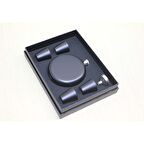 Büro Ev Ofis Hediyesi için Yuvarlak siyah 4 Shot Bardaklı Matara Prestij Seti