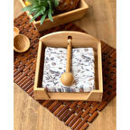 Büro Ev Ofis Mutfağı için Ahşap Yapım Dekoratif Peçetelik