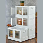 Büro Ev Ofis Mutfağı için Beyaz Tek Kat Üste Eklenen Demonte Düzenleyici Raf