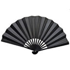 Büro Ev Ofis Hediyesi için 12ADET Siyah Kumaşlı Plastik Yelpaze