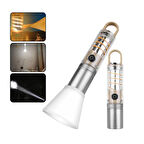 Büro Ev Ofis Kamp Keyfi için 10W Şarjlı Powerbanklı Zoomlu Led Işıklı El Feneri