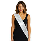 Büro Ev Ofis Etkinliği için Beyaz Üstü Silver Bride To Be Yazılı Saten Bekarlığa Veda Kuşağı