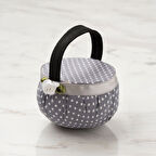 Büro Ev Ofis Hobi Dikiş Atölyesi için Kola Takılır İğnelik Gri Beyaz İğnedanlık