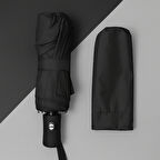 Büro Ev Ofis Hediyesi için Kılıflı Otomatik Kompakt Siyah Şemsiye