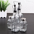 Büro Ev Ofis Mutfağı için Cam Yağlık Sirkelik Seti