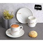 Büro Ev Ofis Hediyesi için İkili Atatürk İmza Porselen Kahve Seti