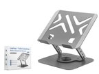 Büro Ev Ofis Bilgisayarı için Gri Karbon Çelik 360 Dönen Stil Tablet Notebook Standı