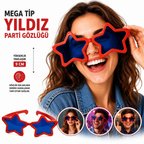 Büro Ev Ofis Etkinlik Gösteri Kostümü için Ekstra Kırmızı Yıldız Parti Gözlüğü