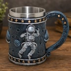 Büro Ev Ofis Hediyesi için 3D Astronot Stil Kupa Bardak