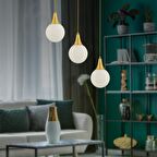 Damla 3 Lü Sıralı Eskitme Modern Sarkıt Mutfak Oturma Odası Salon Sarkıt Avize 