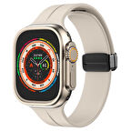 Apple Watch 49mm Ultra Seri Uyumlu Coastal Manyetik Tokalı Silikon Kordon