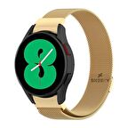 Sneezy Samsung Galaxy Watch 4 40 42 44 46mm Uyumlu Kavisli Woven Wire Metal Tasarım Kordon