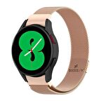 Sneezy Samsung Galaxy Watch 4 40 42 44 46mm Uyumlu Kavisli Woven Wire Metal Tasarım Kordon