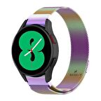 Sneezy Samsung Galaxy Watch 6 40 43 44 47mm Uyumlu Kavisli Woven Wire Metal Tasarım Kordon