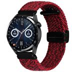 Sneezy Samsung Galaxy Watch 5 40-44mm İle Uyumlu 20mm FiberLink Manyetik Tokalı Kumaş Örgü Kordon