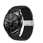 Samsung Galaxy Watch 46mm R800 Watch 3 45mm R840 22mm Uyumlu Metal Klips Solo Fiberlink Örgü Kordon