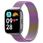 Sneezy Redmi Watch 3 Active İle Uyumlu Metal Hasır Kordon Woven Wire Metal Tasarım Kordon