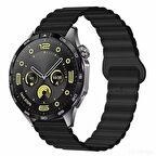 Huawei Watch GT Runner-Sport 46mm- GT2 E 22mm Uyumlu Harmony Duo Magnetik Silikon Kordon