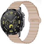 Huawei Watch GT Runner-Sport 46mm- GT2 E 22mm Uyumlu Harmony Duo Magnetik Silikon Kordon